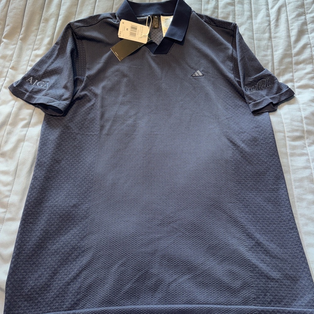 Adidas Golf Polo Tshirt Coca Cola Golf MEN'S SZ M NWT Blue
